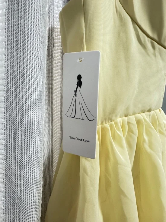 Sunshine Yellow Tiered Ruffle Corset Women’s Formal Dress Size S/M NWT - Picture 2 of 10